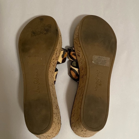 Sam Edelman RAYNERE Dyed horse Hair Wedges sandals Leopard Print cushion Size 10 - Picture 5 of 13